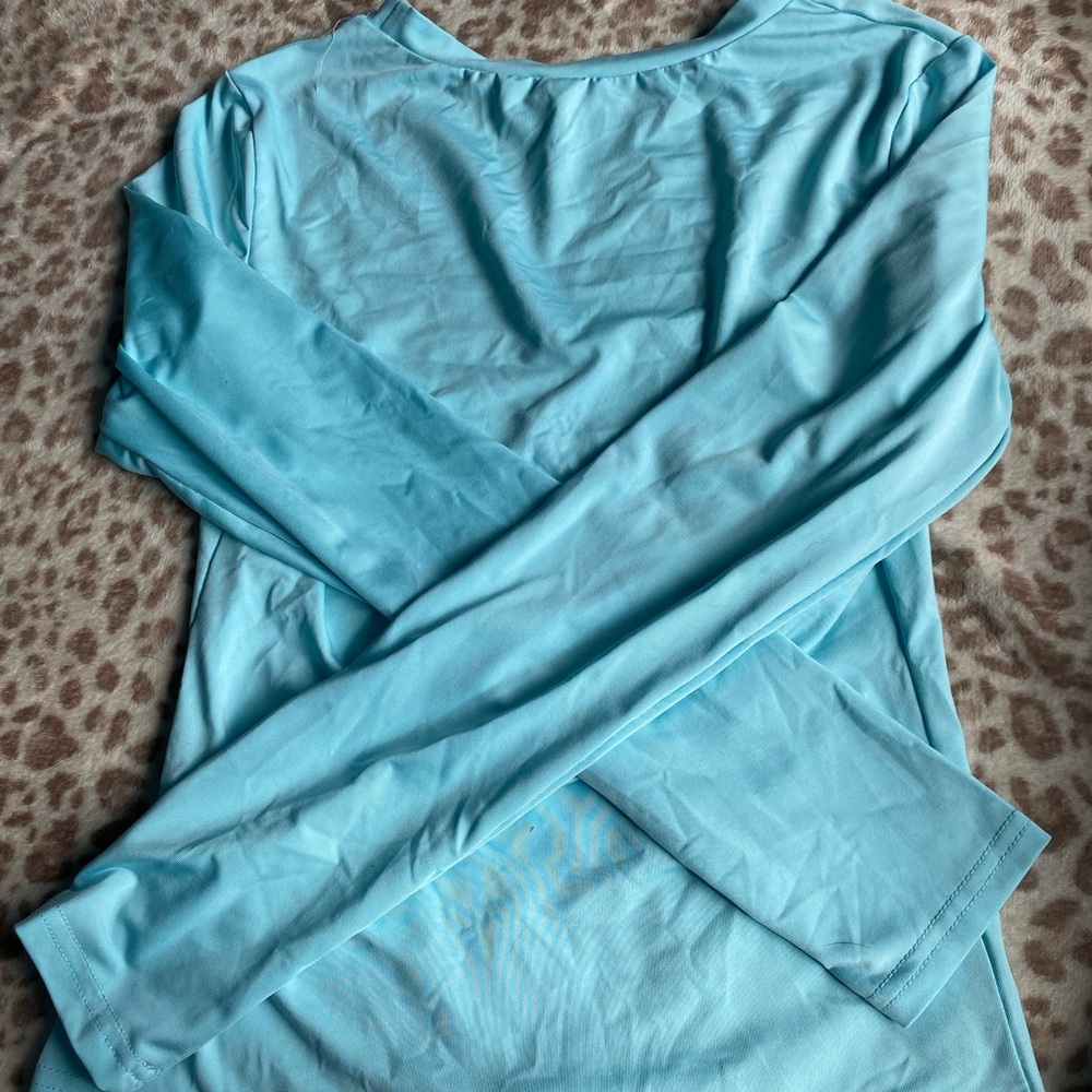 Light Blue Long Sleeve Women's Top